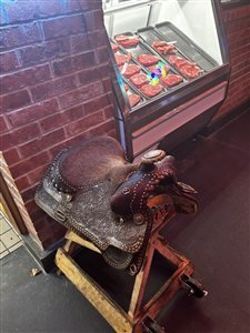 You choose your steak at the Roadhouse restaurant.