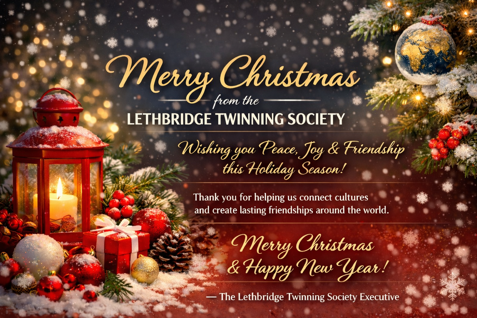Merry Christmas from the Lethbridge Twinning Society illustration